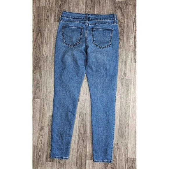 (3/$35) Old Navy Size 4 Pockets Super Skinny Mid Rise Whiskered Denim Blue Jeans - Picture 2 of 11